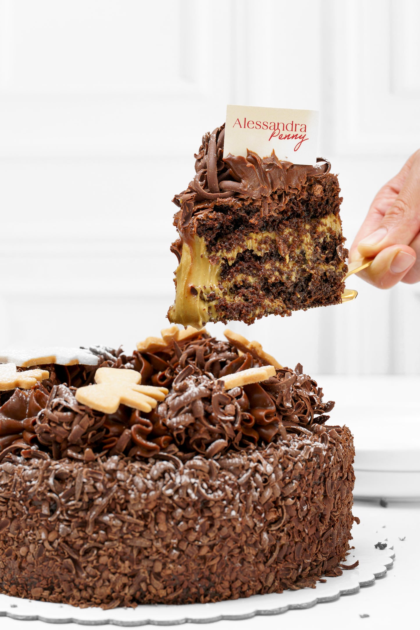 Volcán de pistacho y chocolate Navideño