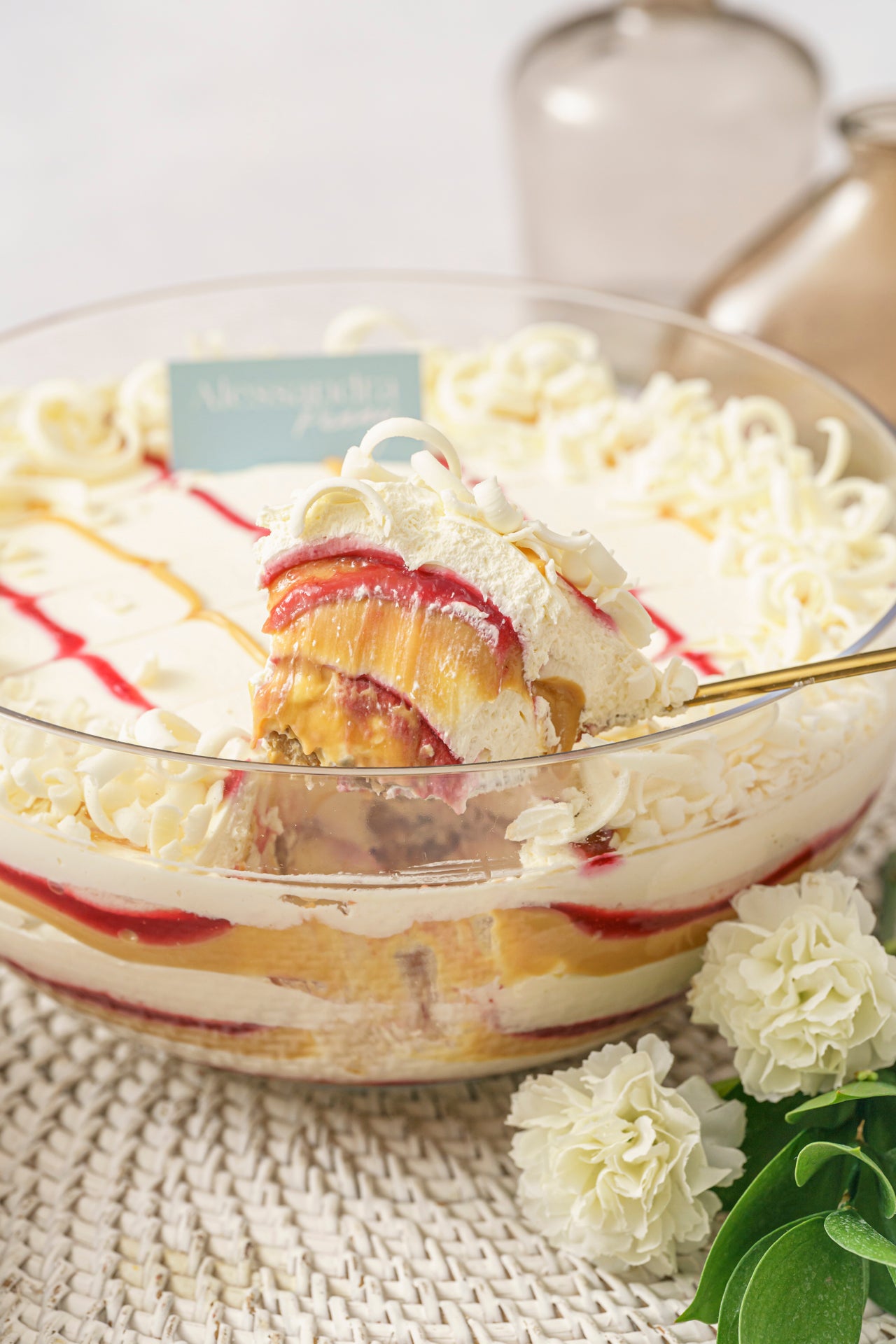 Mousse de chocolate blanco y frambuesa en Bowl