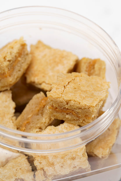 Jar de fudgy blondies con manjar grande