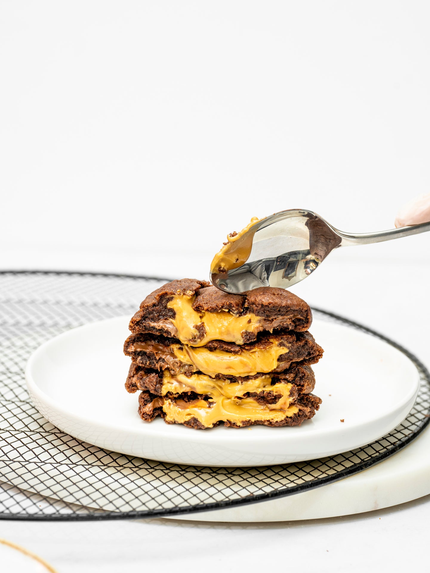 Galletas de Chocolate rellenas de Peanut Butter & Nutella