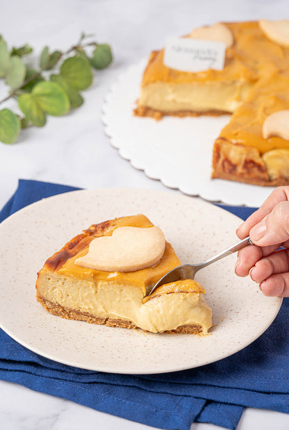 Tarta de queso de lúcuma