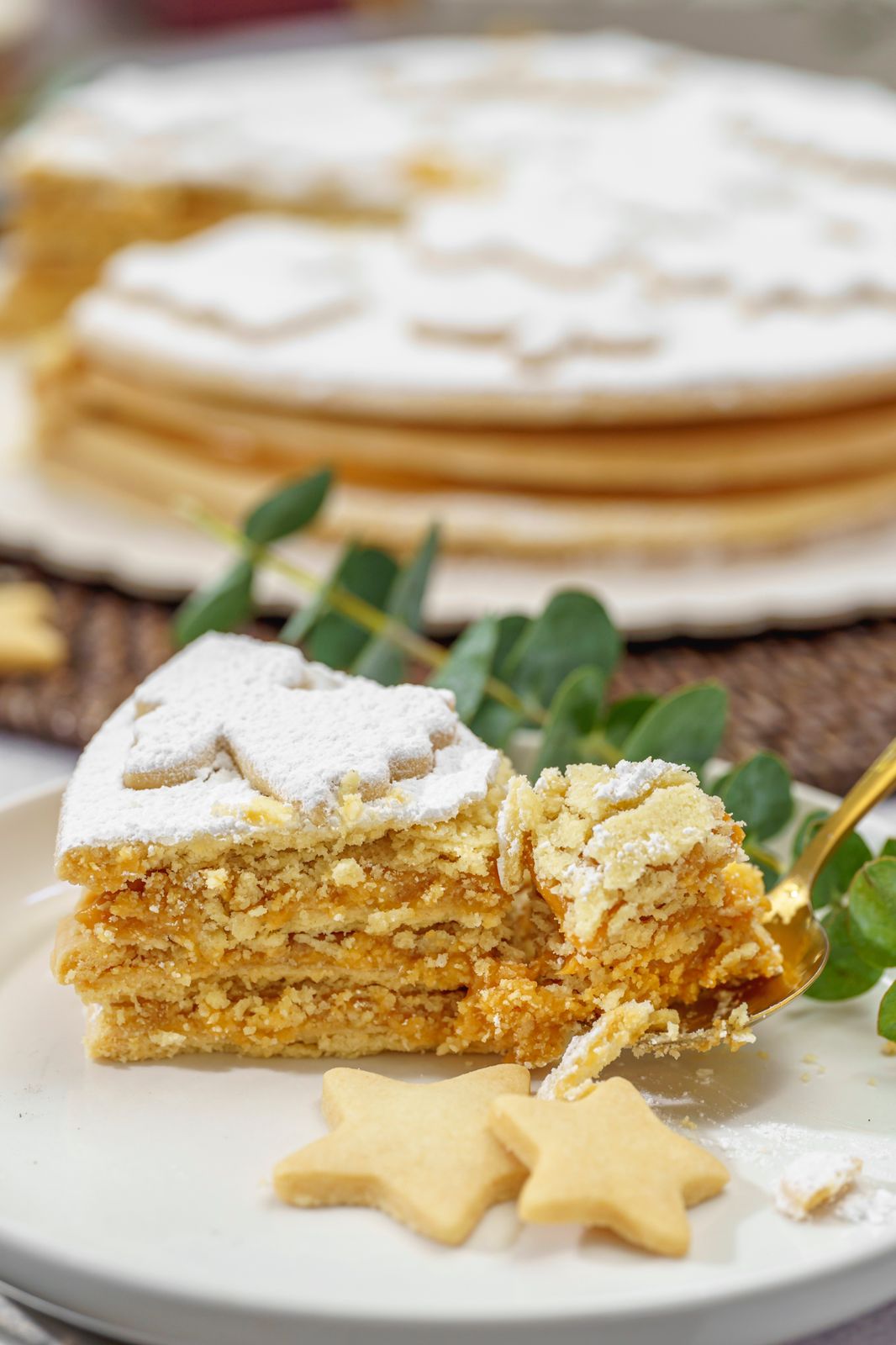 Torta de alfajor navideña