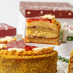 Torta de Pistacho y Frambuesas